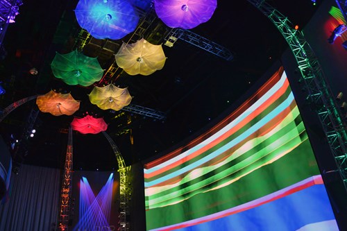 Colorful decoration for the dance party at Sky Church